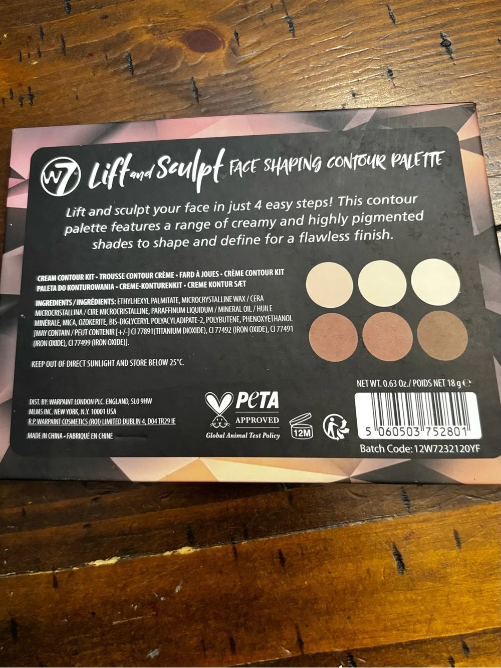 W7 Lift and Sculpt Cream Contour Kit - Brown/Tan/Creamy Shades